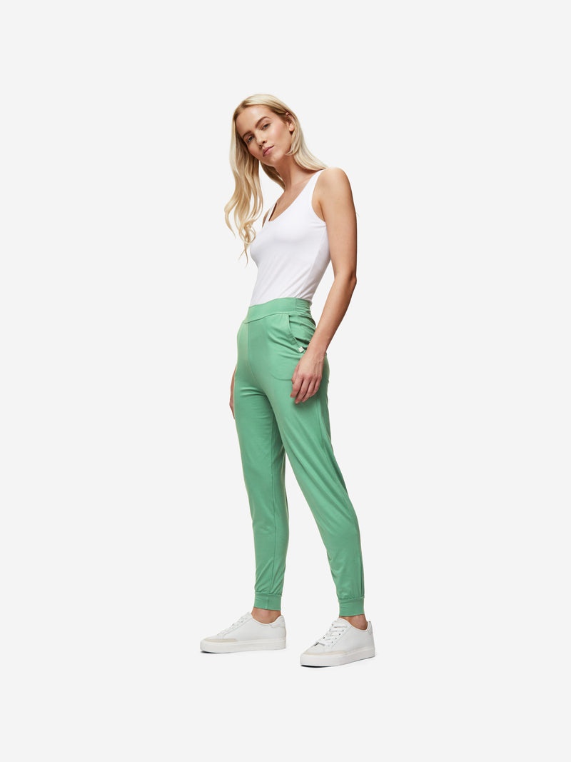 Women's Track Pants Basel Micro Modal Stretch Sage Green - 3