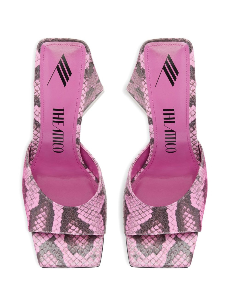 THE ATTICO snakeskin heeled mules outlook