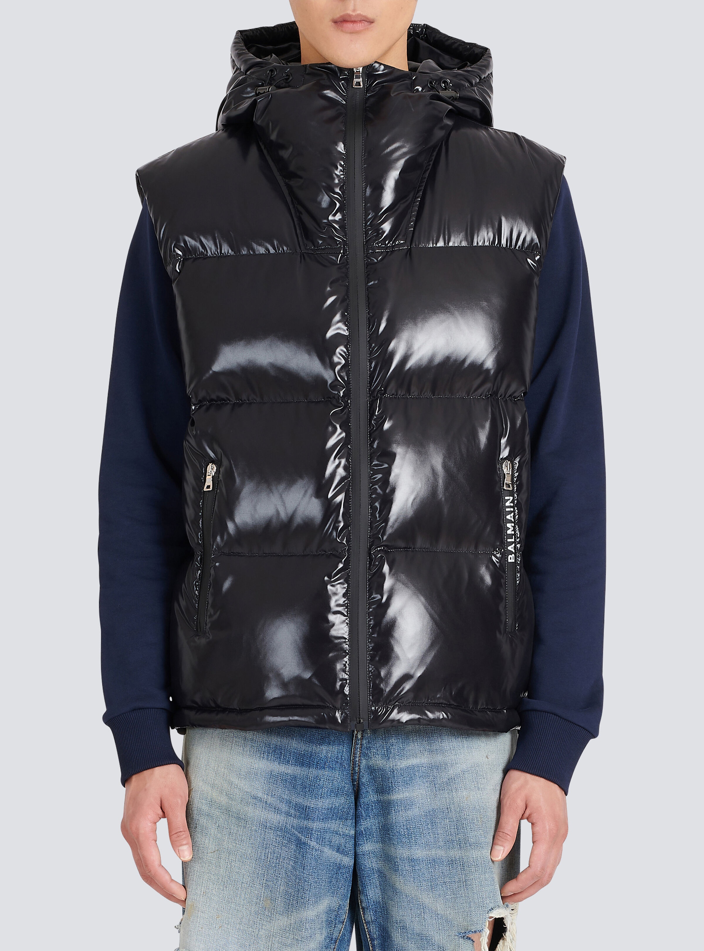 Hooded nylon quilted vest - 6