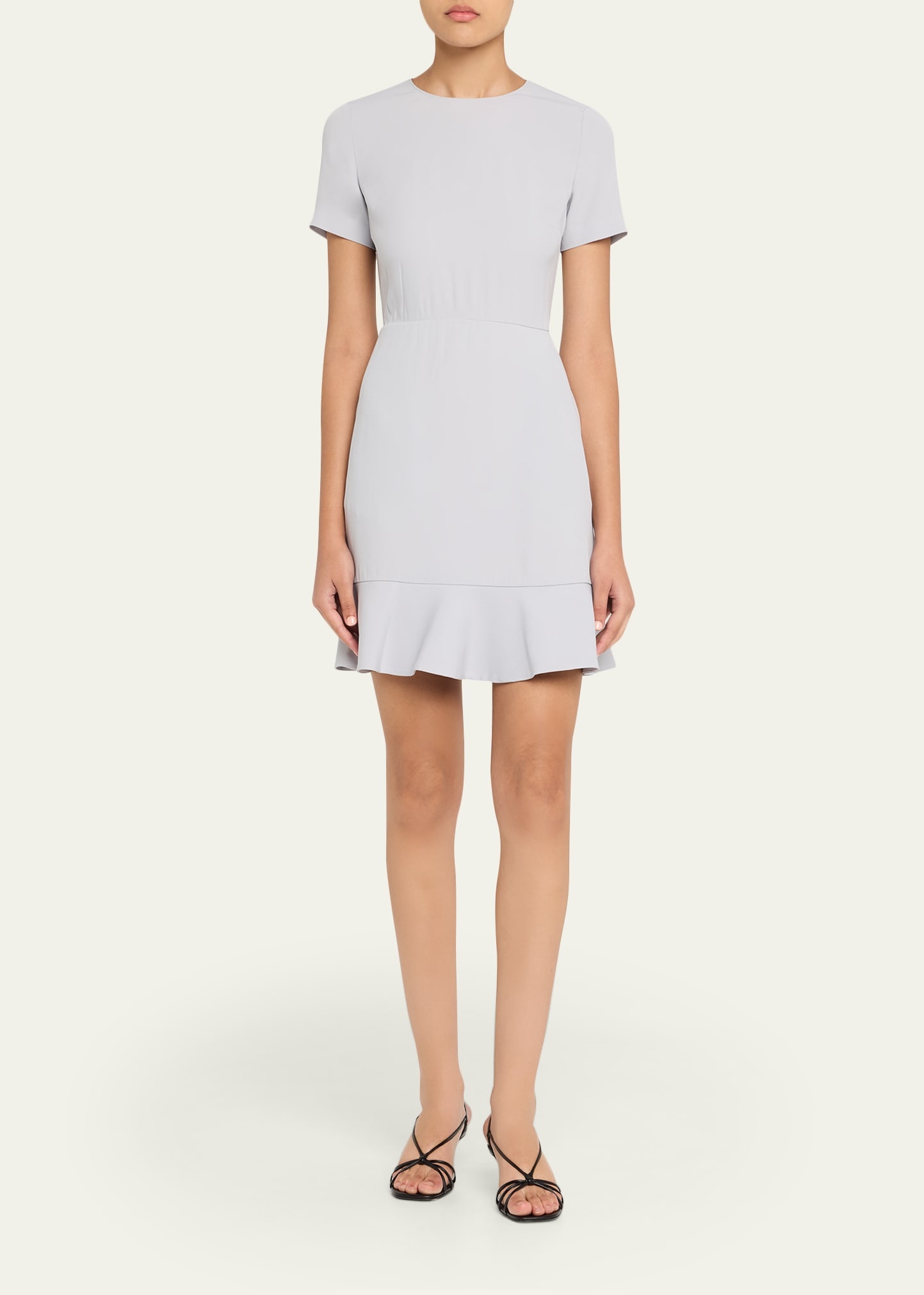 Short-Sleeve Ruffle-Hem Mini Dress - 2