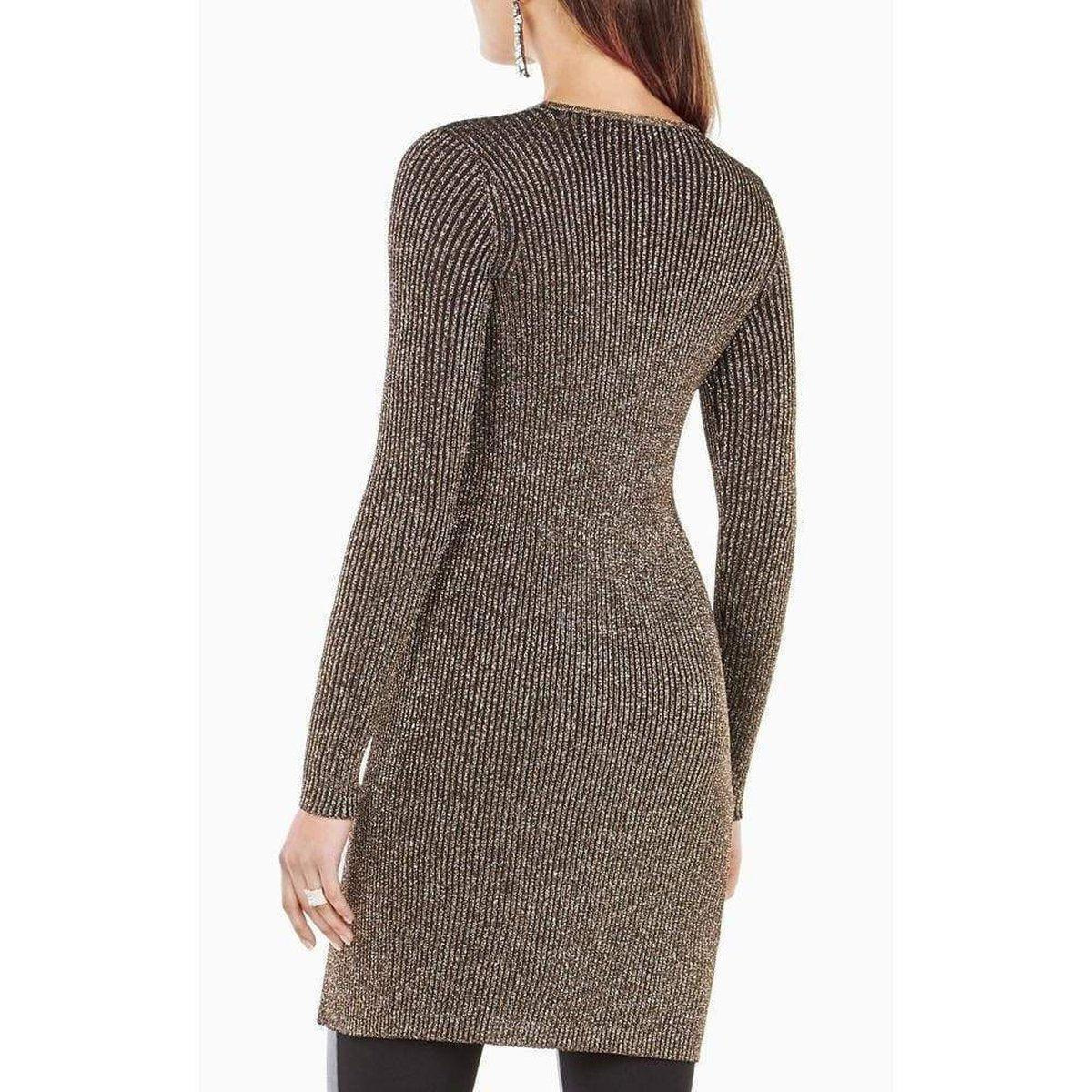 BCBGMAXAZRIA - Macki Metallic V-Neck Tunic Dress - 5