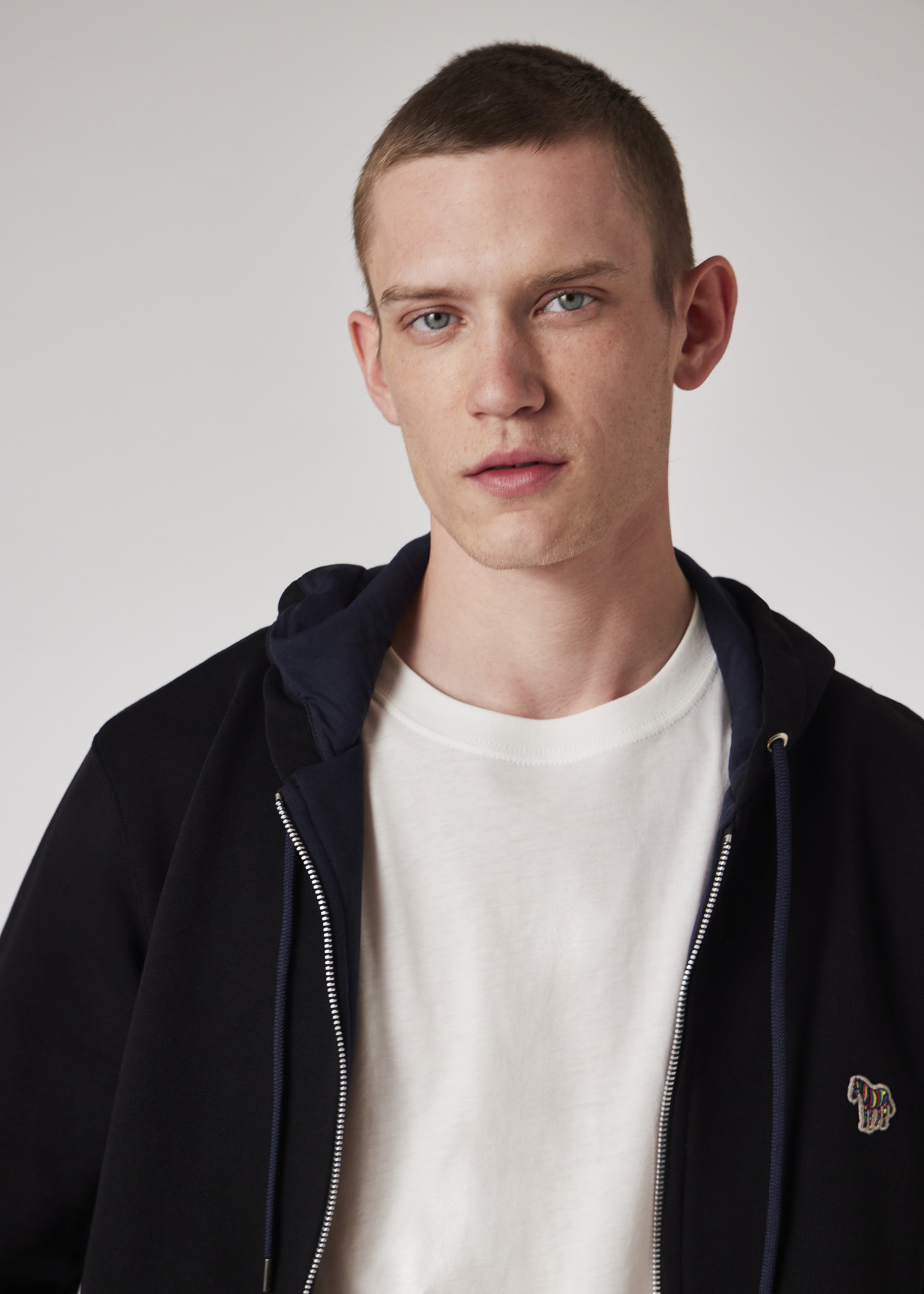 Zip-Front Zebra Logo Hoodie - 7