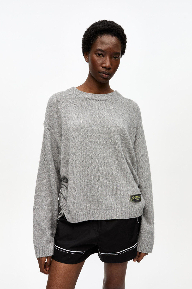 GANNI GREY FUTURE MIXED WOOL OVERSIZED SWEATER outlook