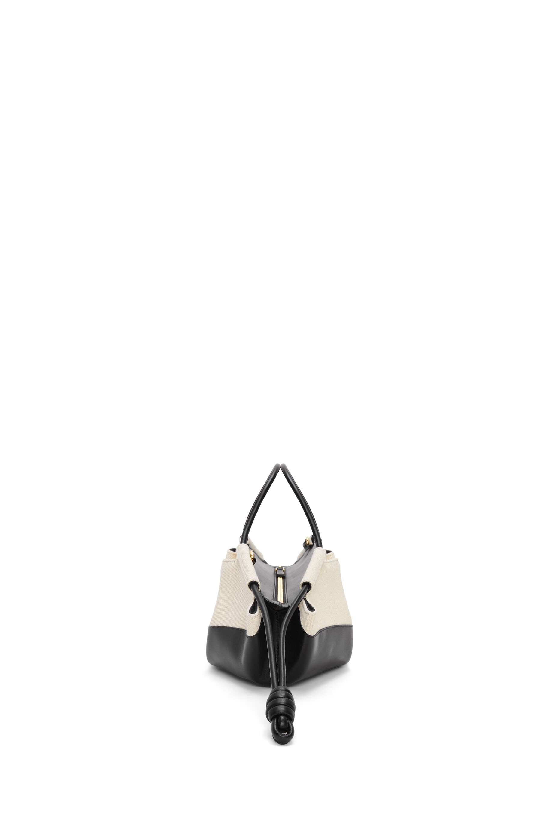 Small Paseo bag in shiny nappa calfskin and canvas - 5