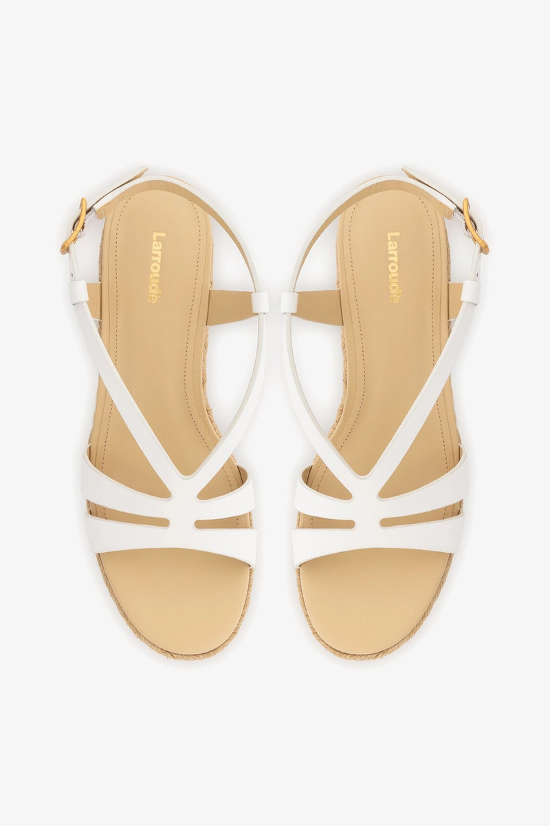 Daphne Espadrille Sandal White Patent Leather 7