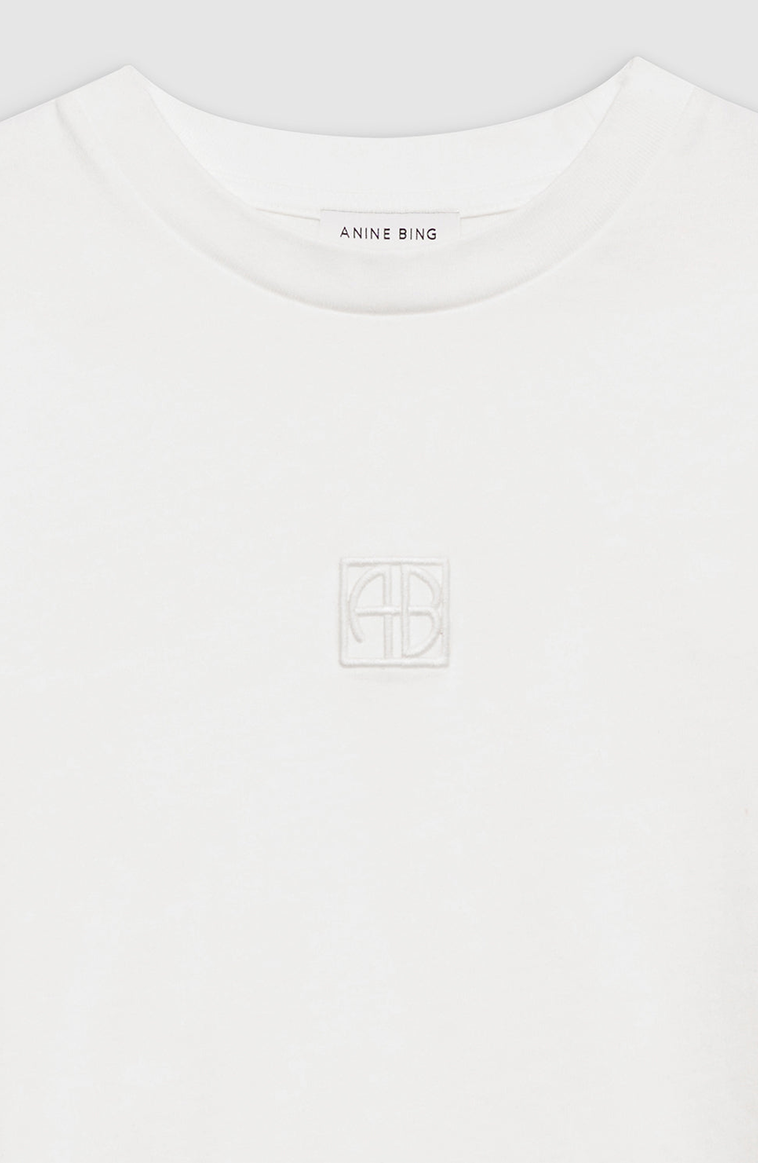 ANINE BING Myers Cropped Tee in Ivory at Nordstrom - 3