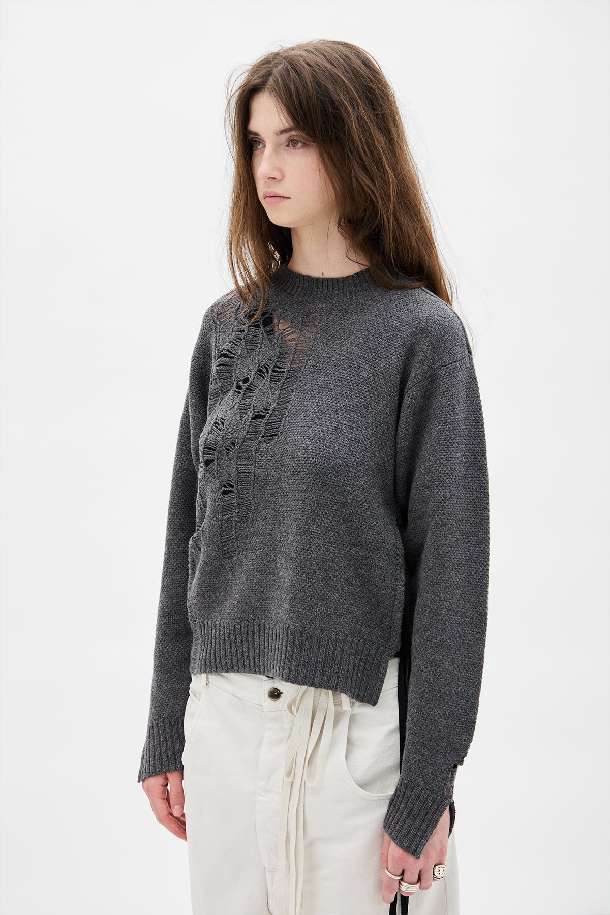 Gabriela Destroyed Seed Stitch Sweater - 4