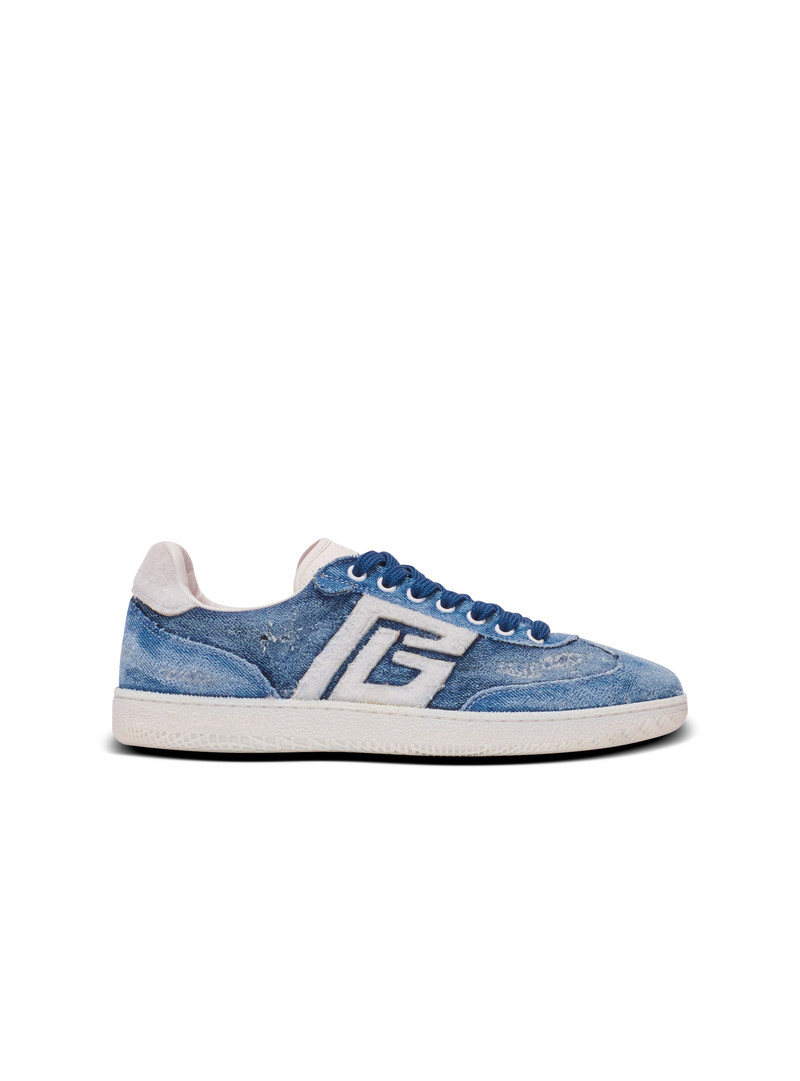 Denim Balmain Swan trainers - 1