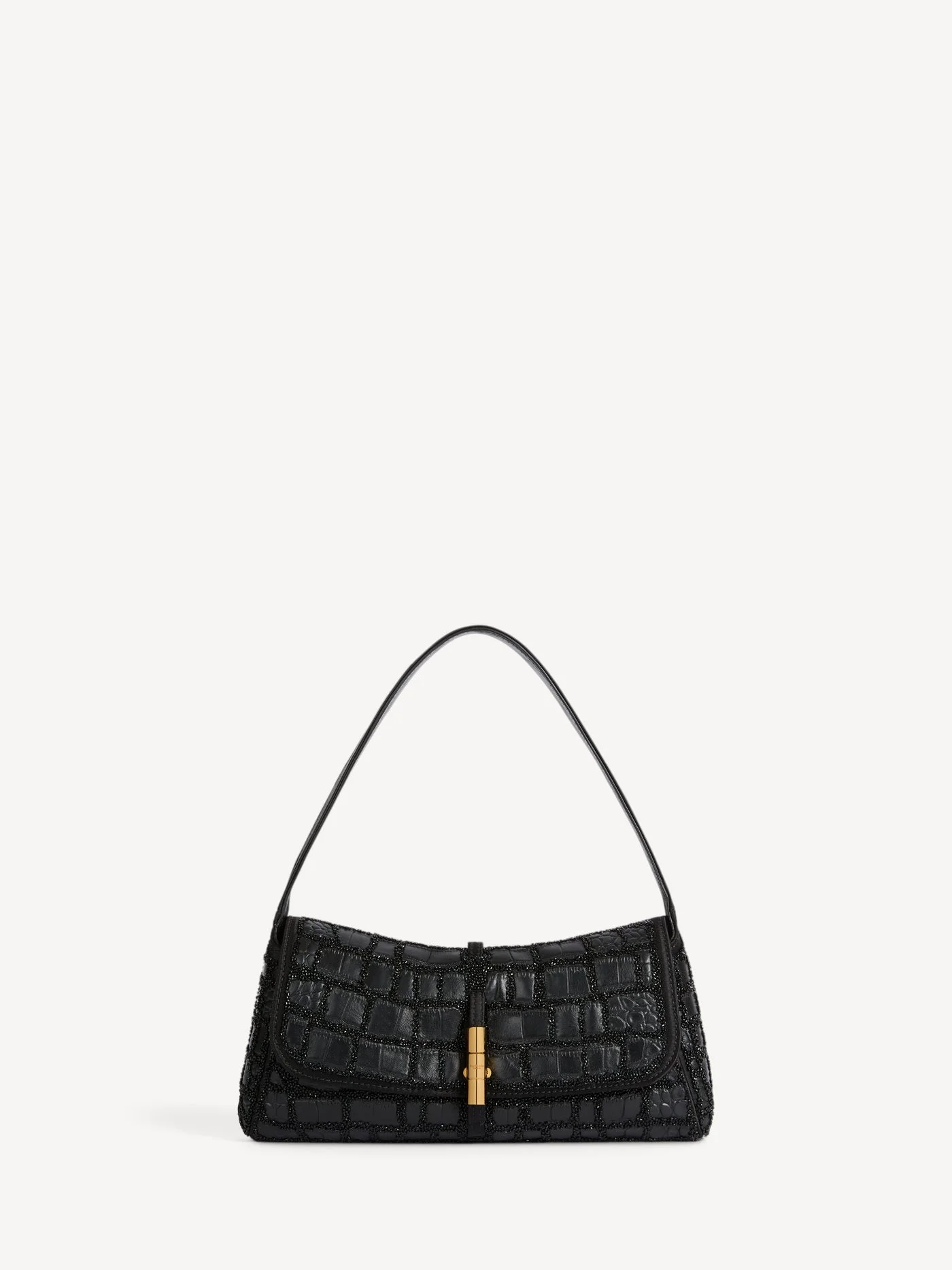 BALMAIN METROPOLIS bag in crocodile-effect leather with embroidery - 1