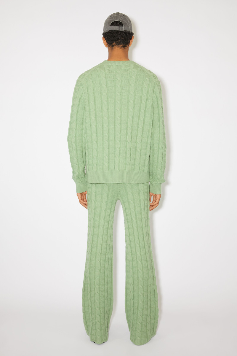 Cable wool trousers - Sage green 3