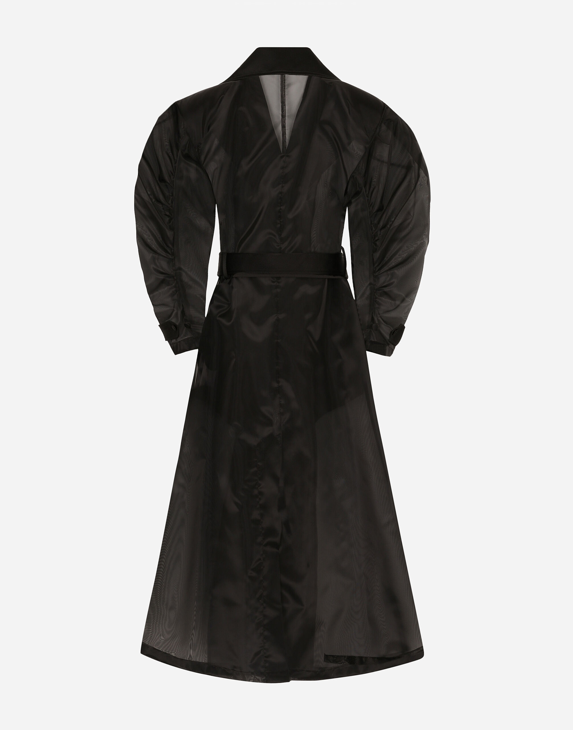 Technical organza trench coat with gathered sleeves - 2