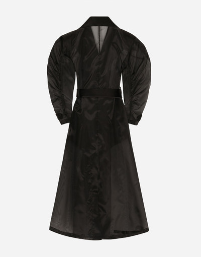 Dolce & Gabbana Technical organza trench coat with gathered sleeves outlook