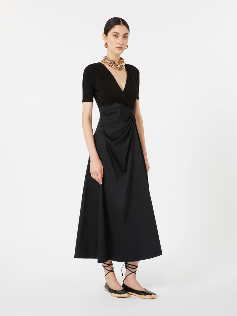 Max Mara GREMBO Stretch viscose jersey dress - BLACK outlook