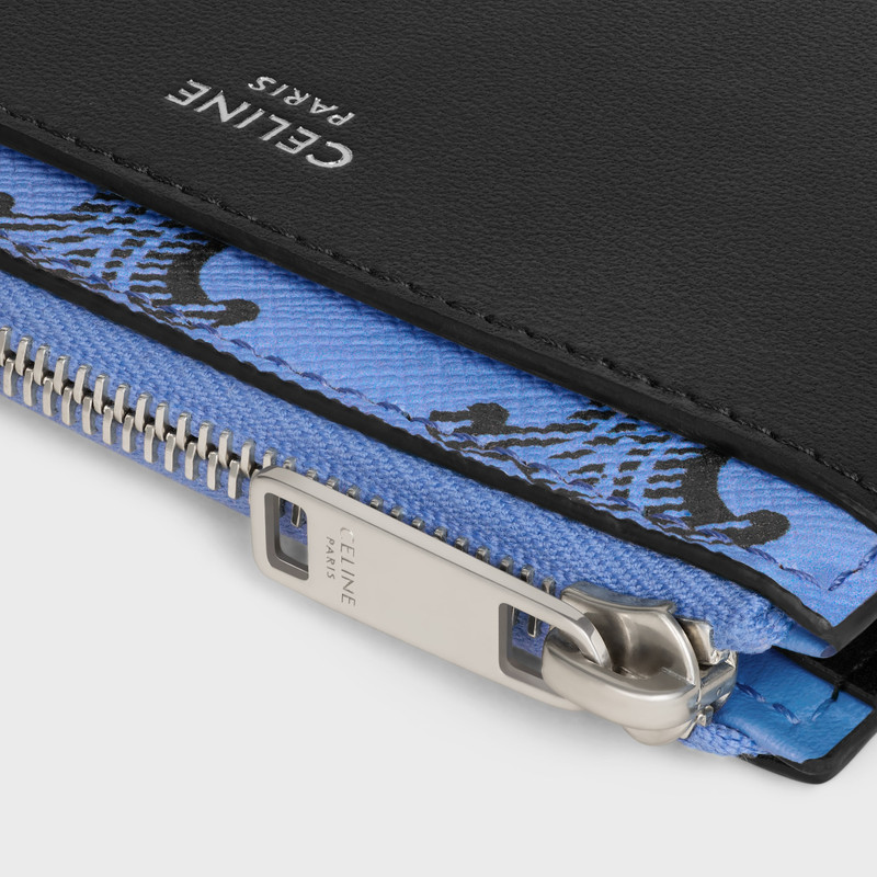 Zipped Card Holder IN Triomphe Canvas and lambskin 4