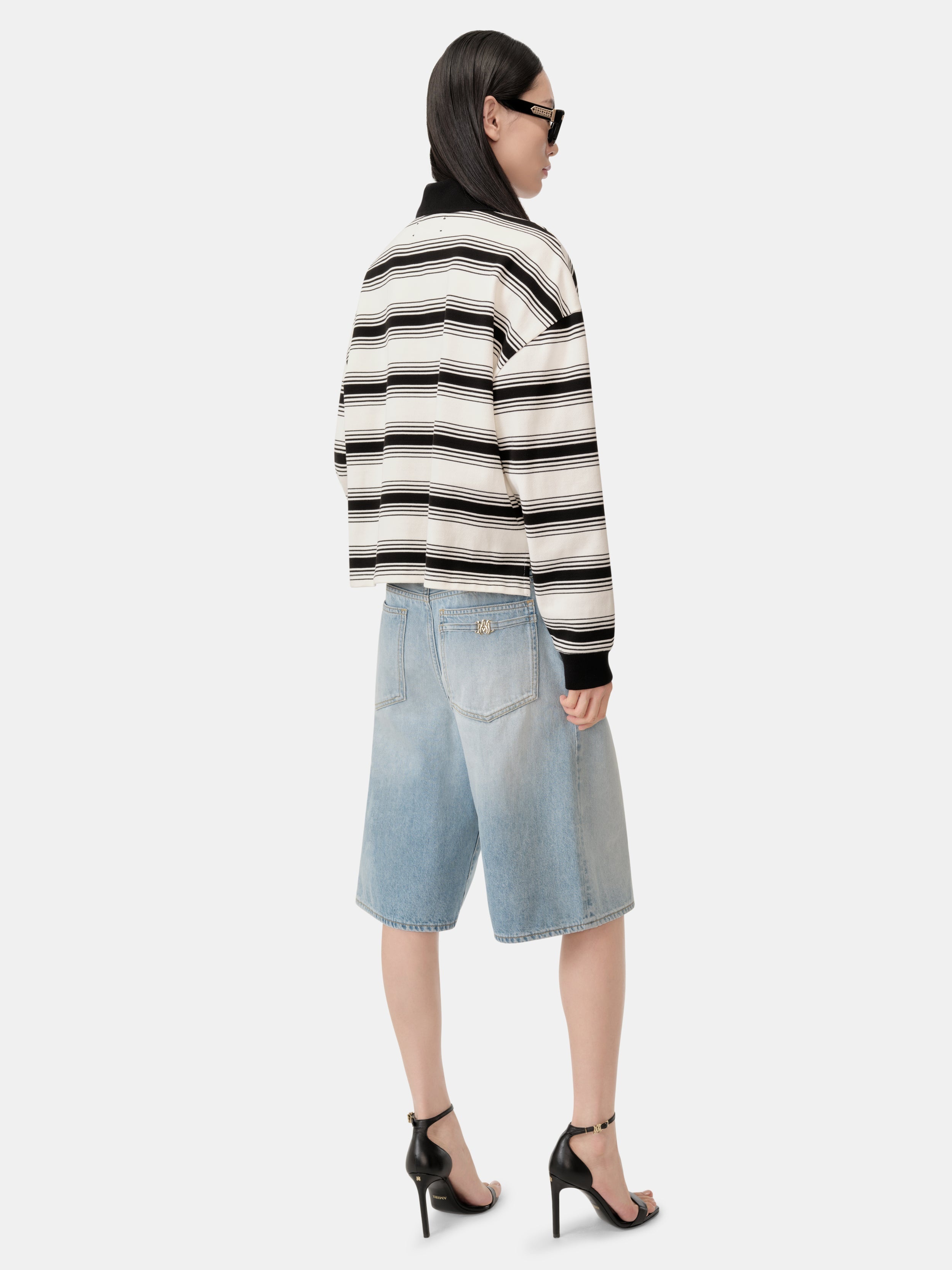 WOMEN'S MA STRIPE OVERSIZED POLO - 2