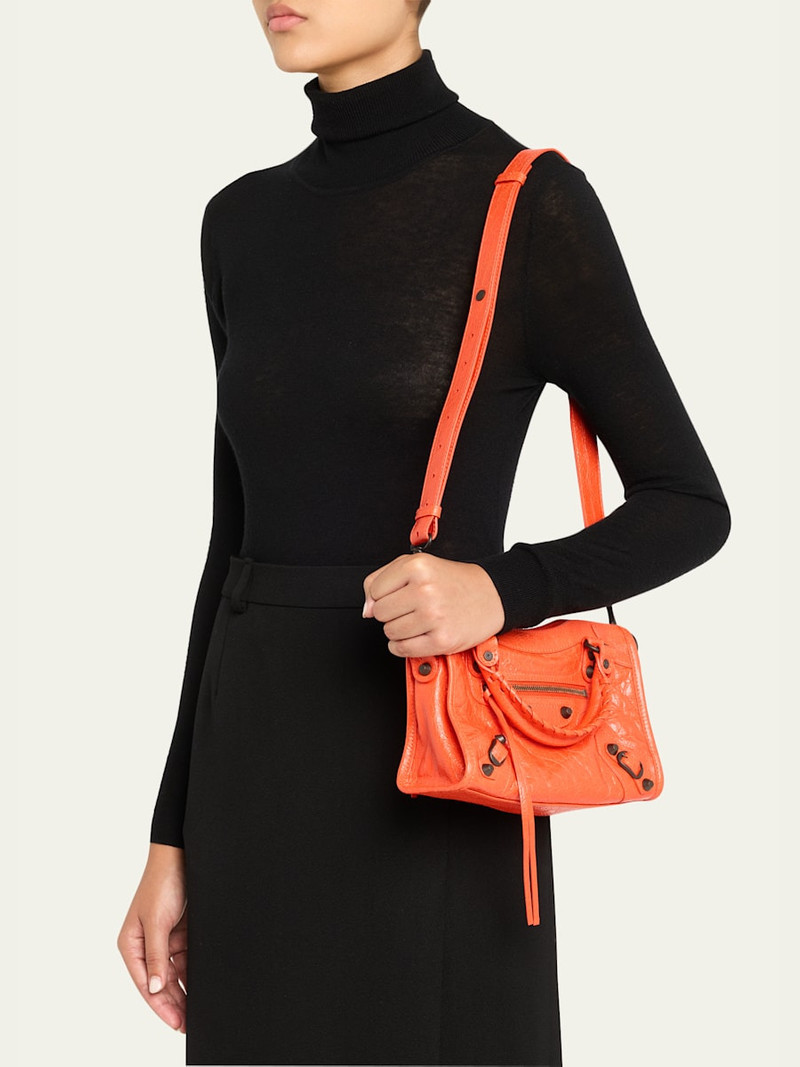 BALENCIAGA Le City Mini Leather Top-Handle Bag outlook