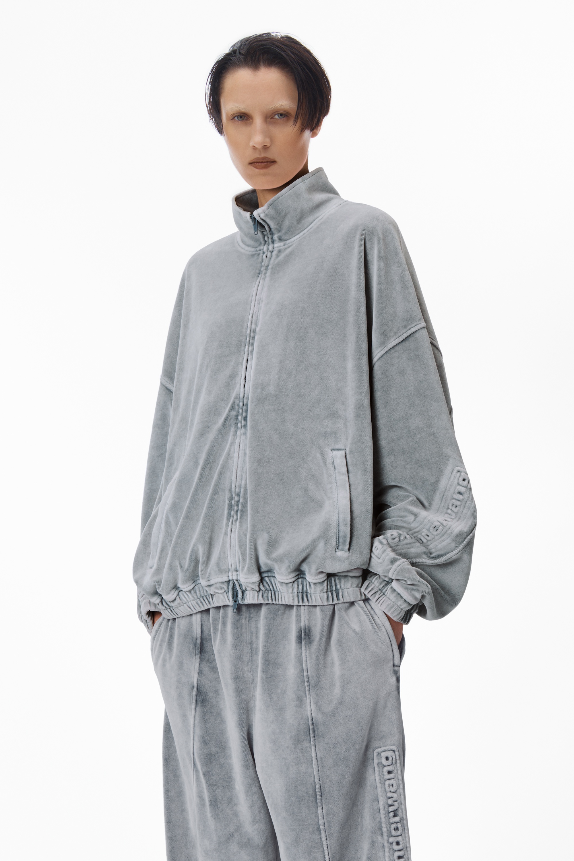 logo-embossed track jacket - 2