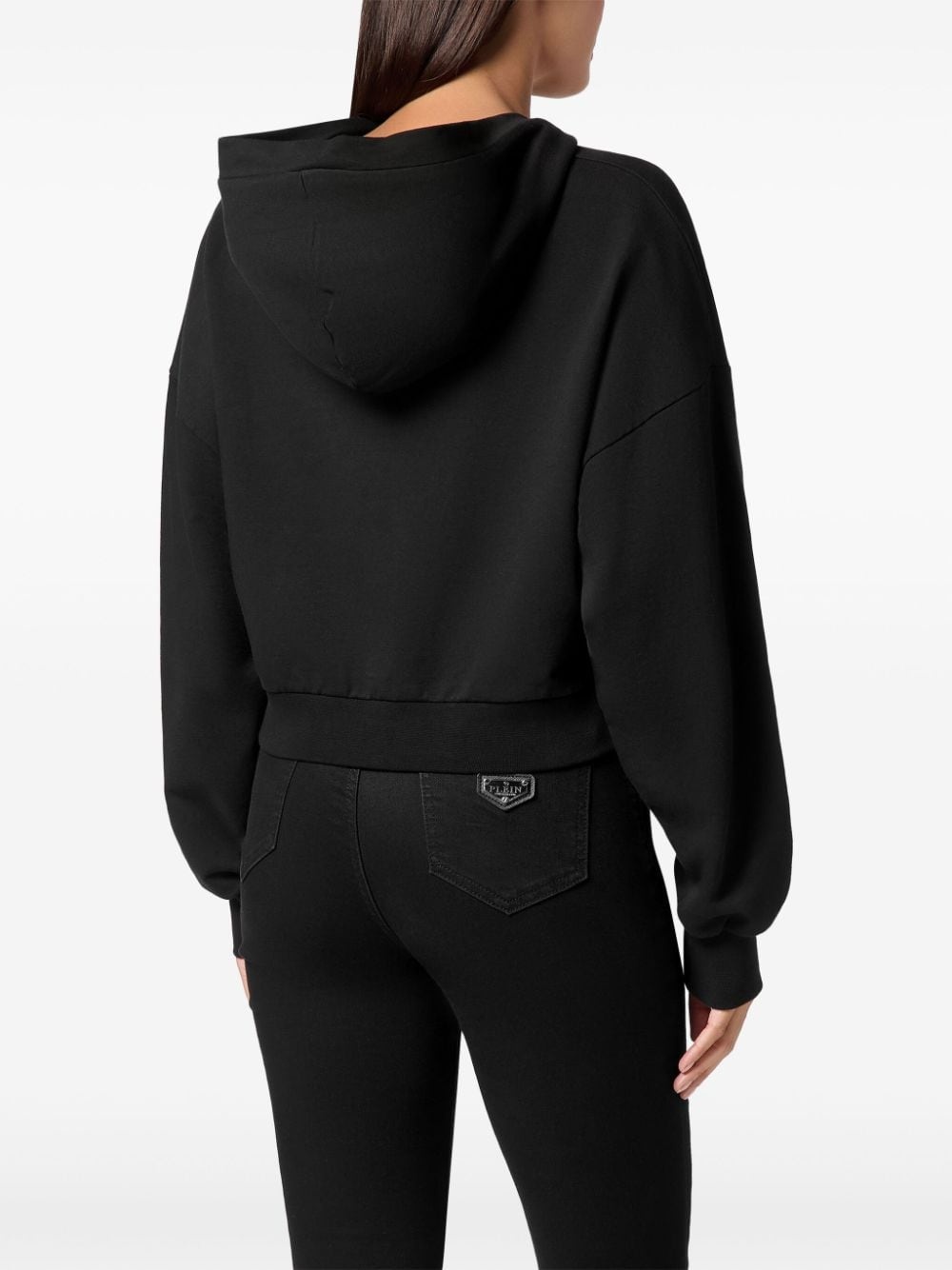 crystal-logo cropped hoodie - 4