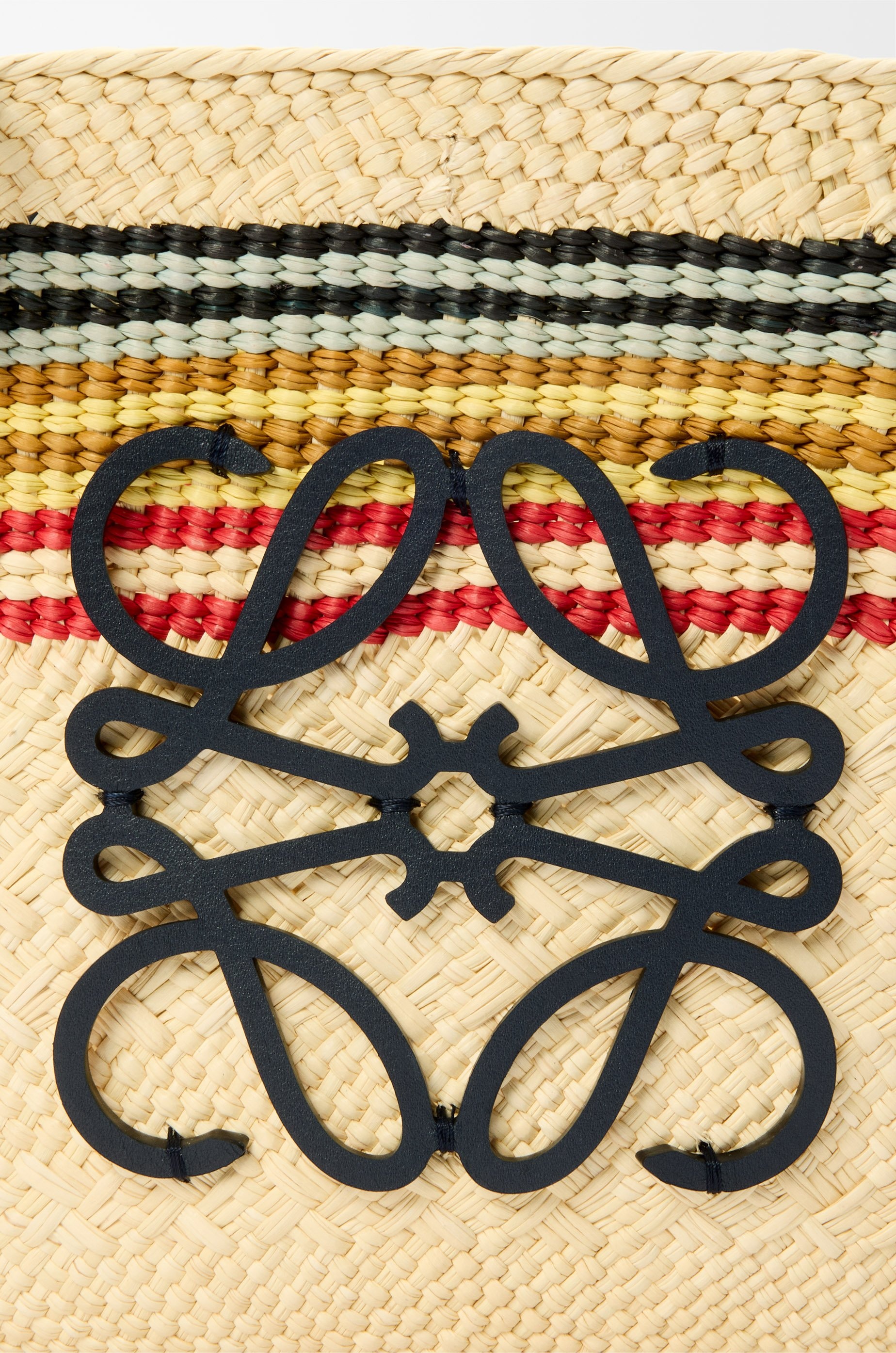 Small Anagram basket in iraca palm and calfskin - 7