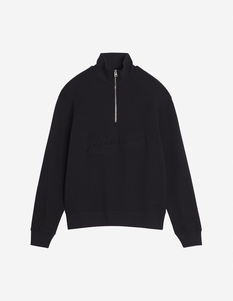 VARSITY HALF ZIP COMFORT SWEATER 1