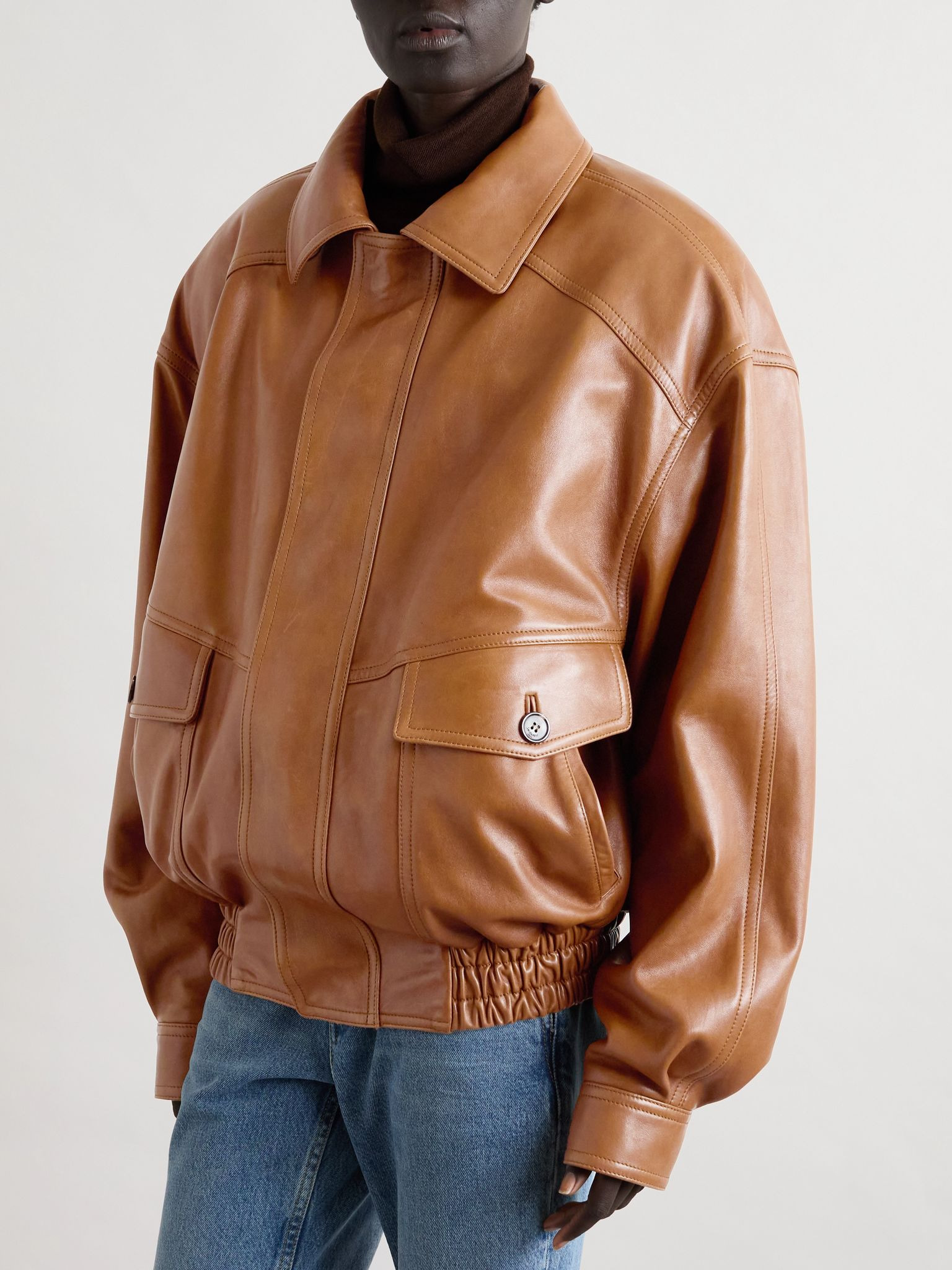 Leather jacket Brown - 3