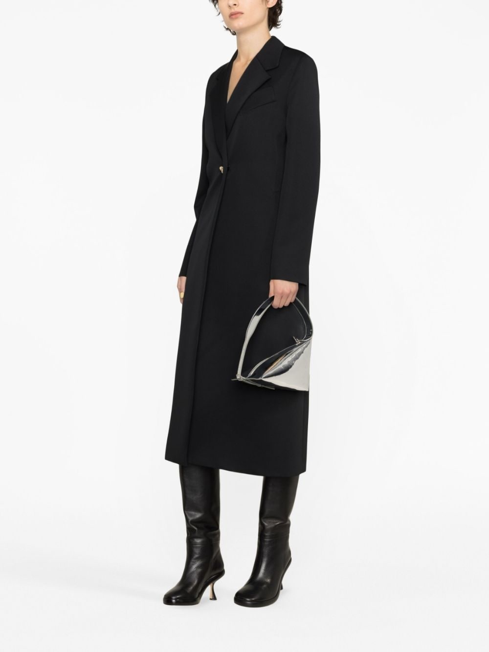 single-breasted tailored coat - 4