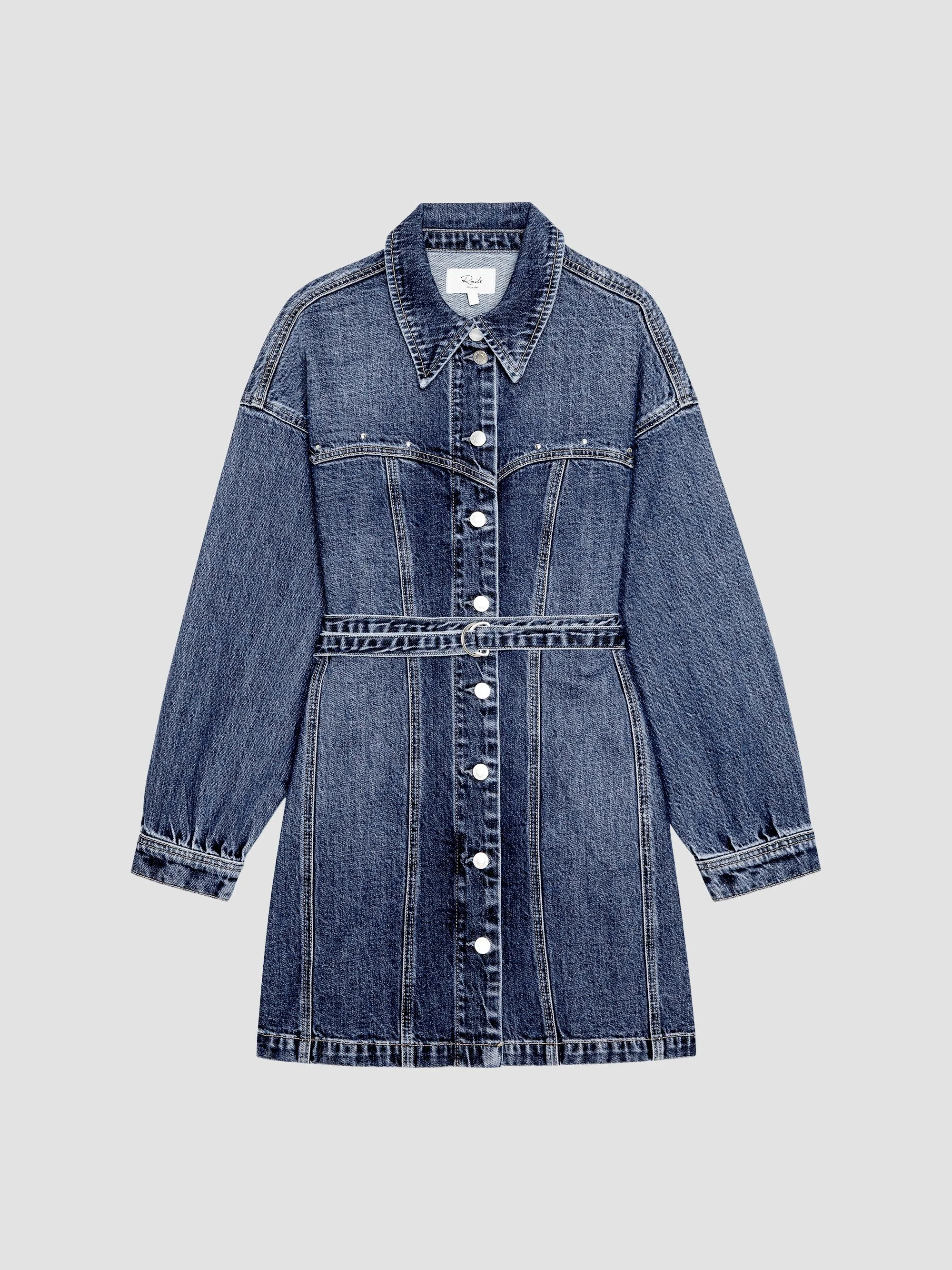 Women's Montant Denim Mini Shirtdress - Blue Bonnet - 1