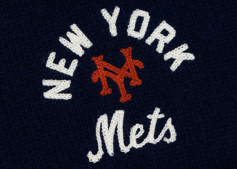 AIMÉ LEON DORE Aime Leon Dore x New York Mets Merino Cardigan Navy outlook