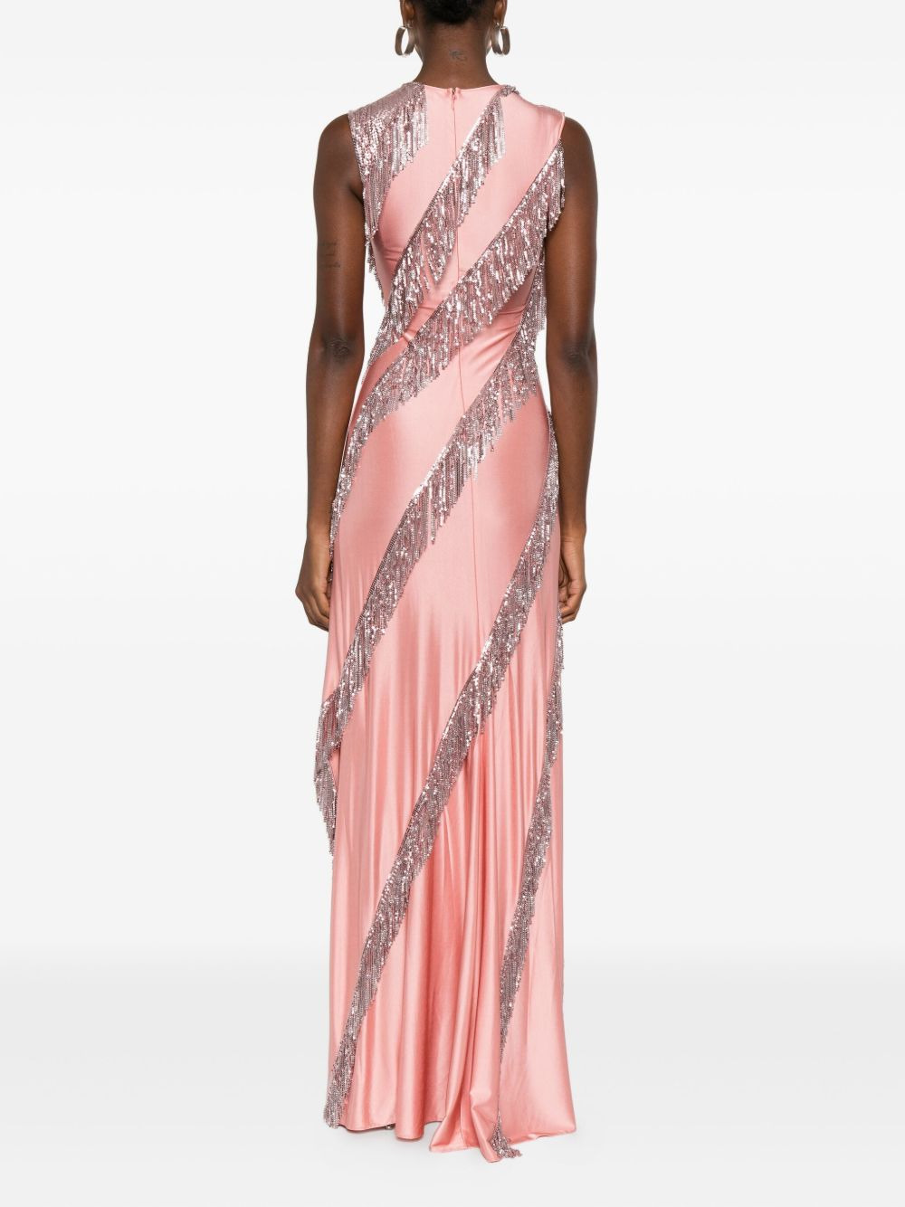 sequin-fringe maxi dress - 4