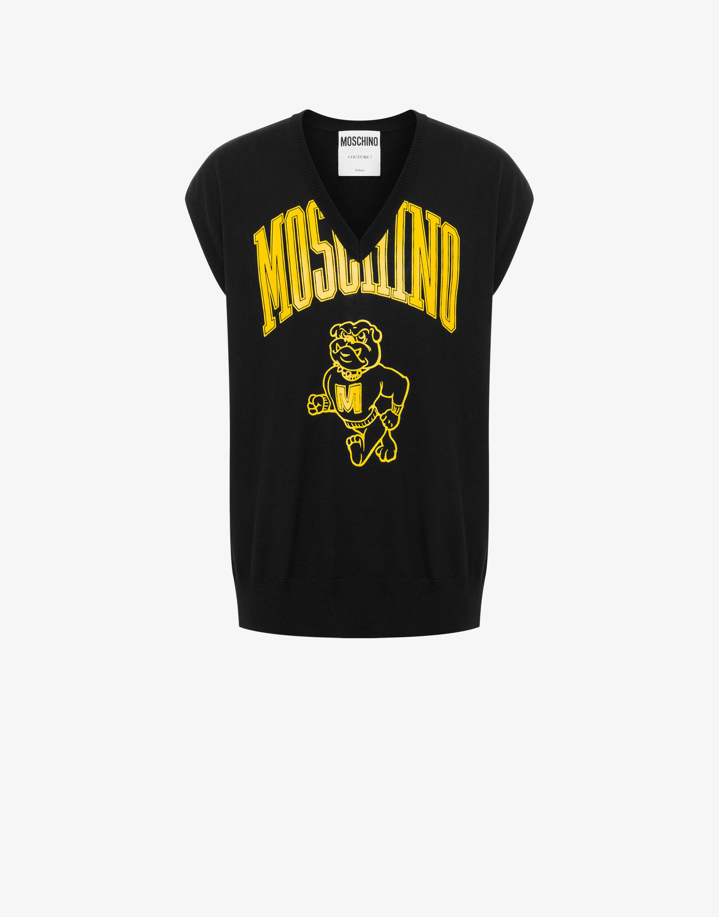 MOSCHINO VARSITY WOOL VEST - 1