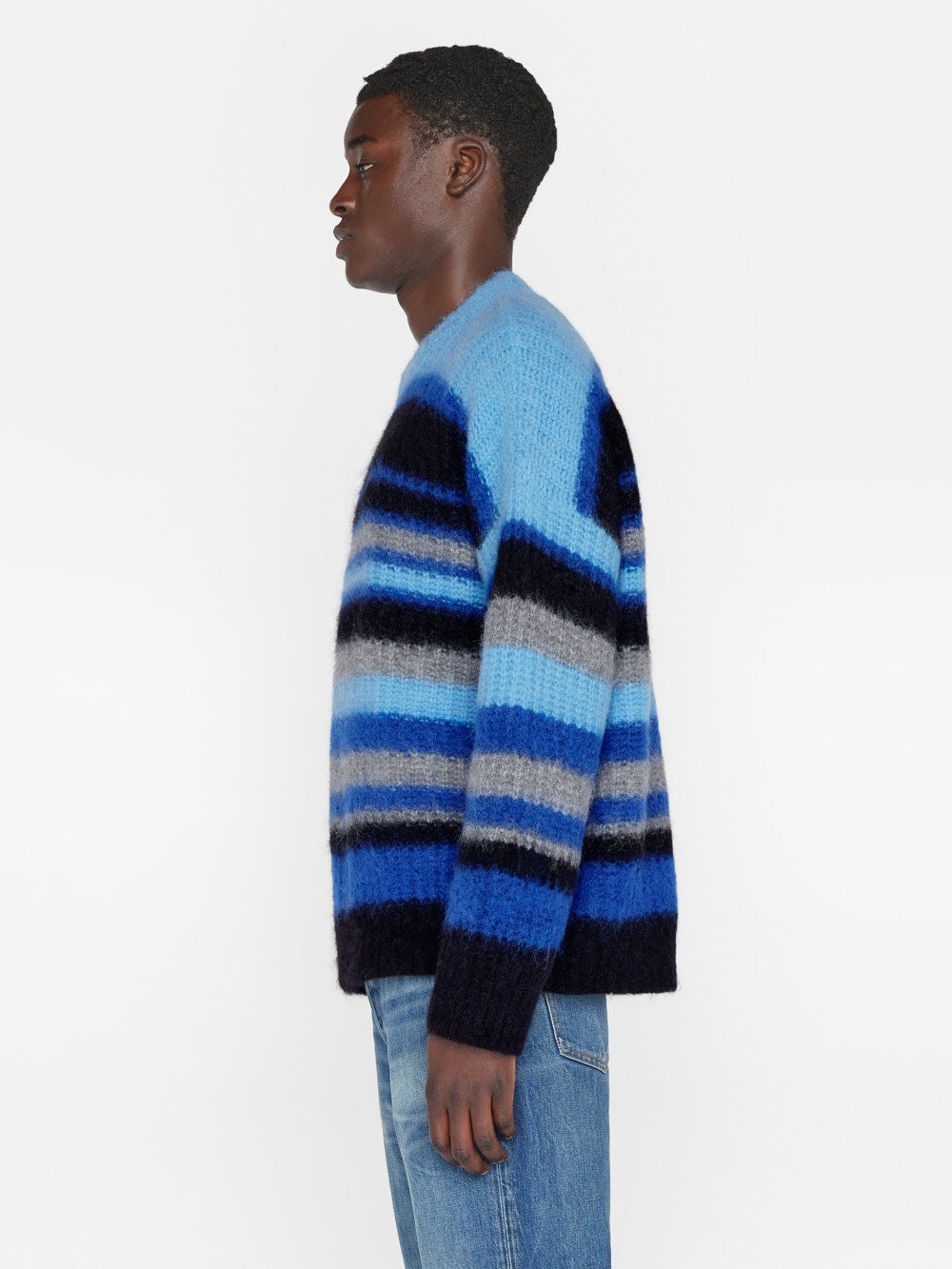Alpaca Sweater in Sky Blue Multi - 6