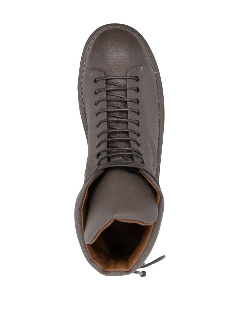 round-toe 30mm lace-up leather boots - 4