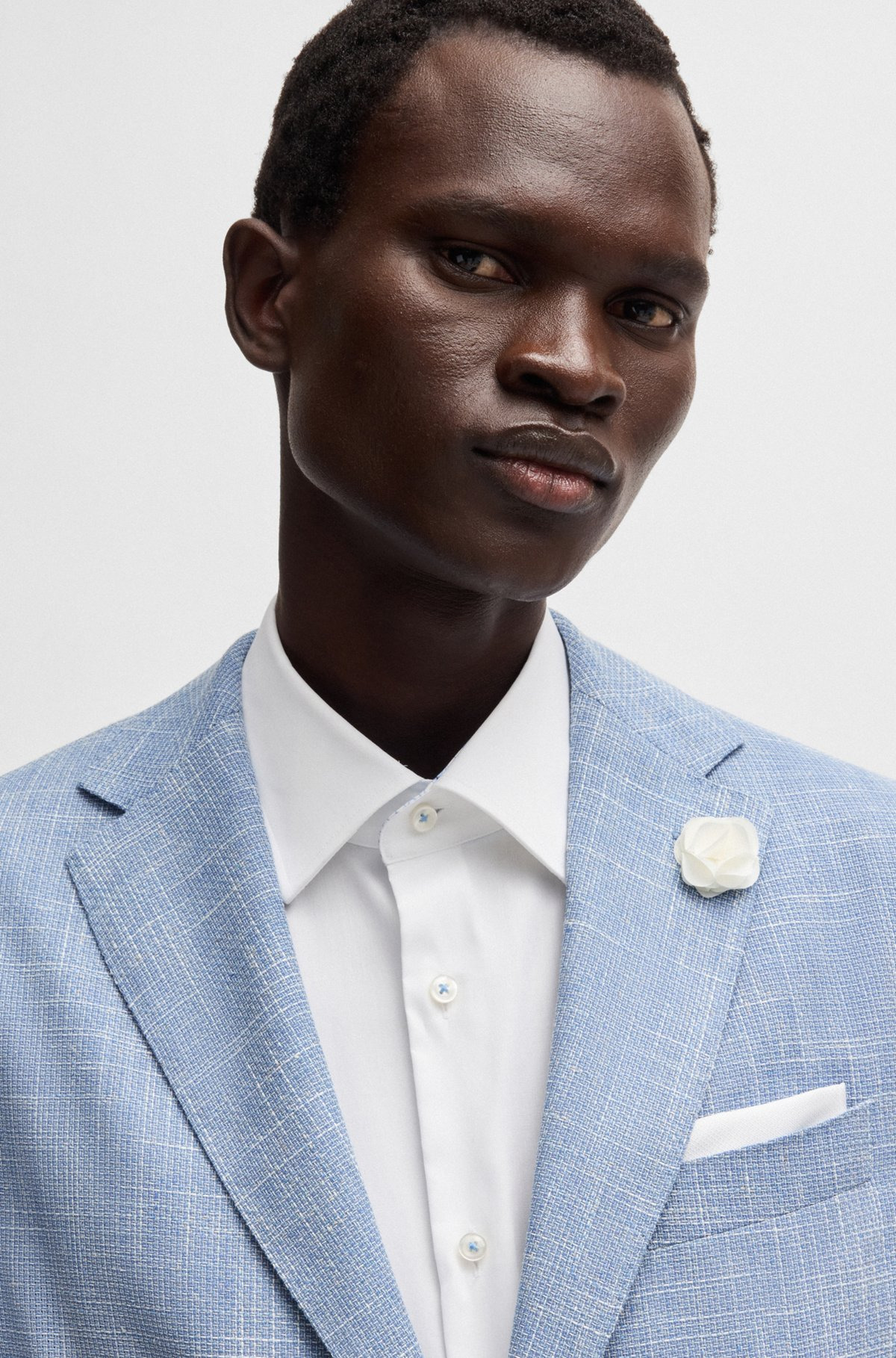SLIM-FIT BLAZER IN MICRO-PATTERNED FABRIC - 5