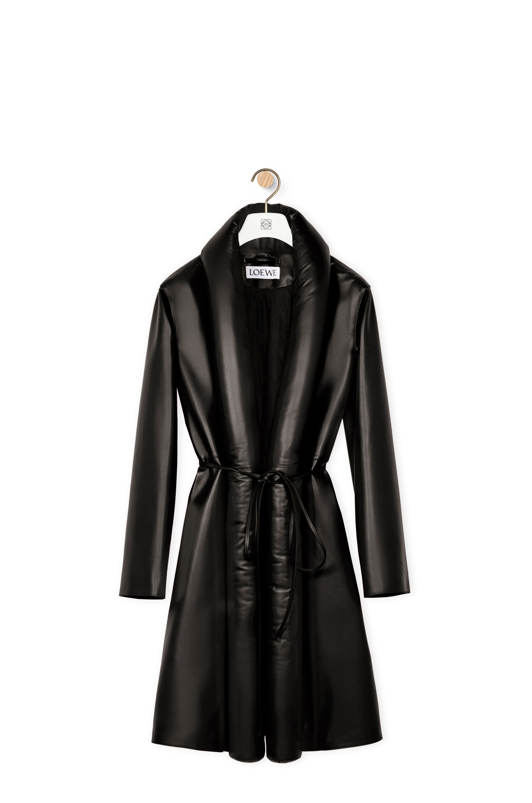 Belted coat in nappa - 1