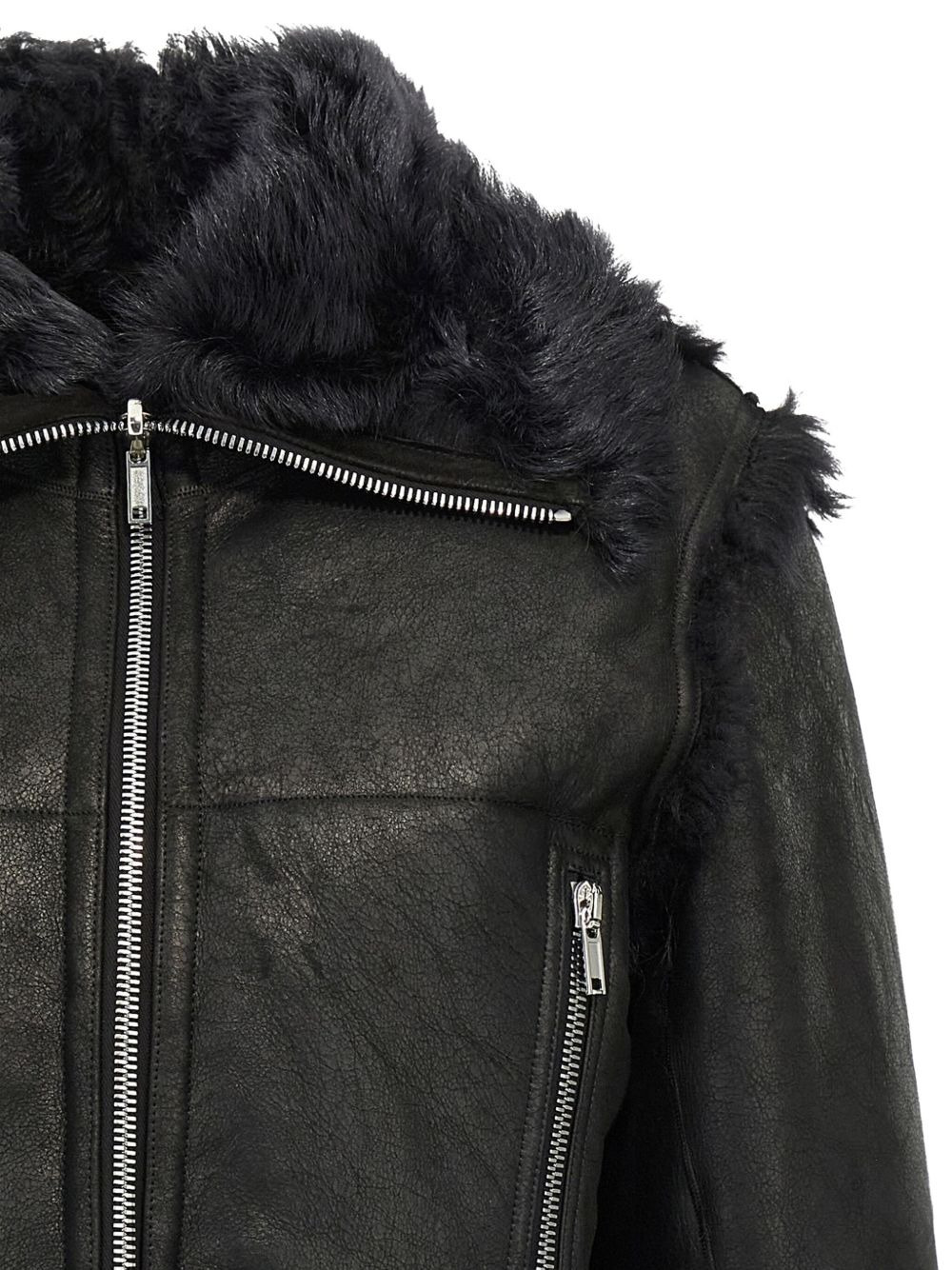 Exploder zip-front leather jacket - 4
