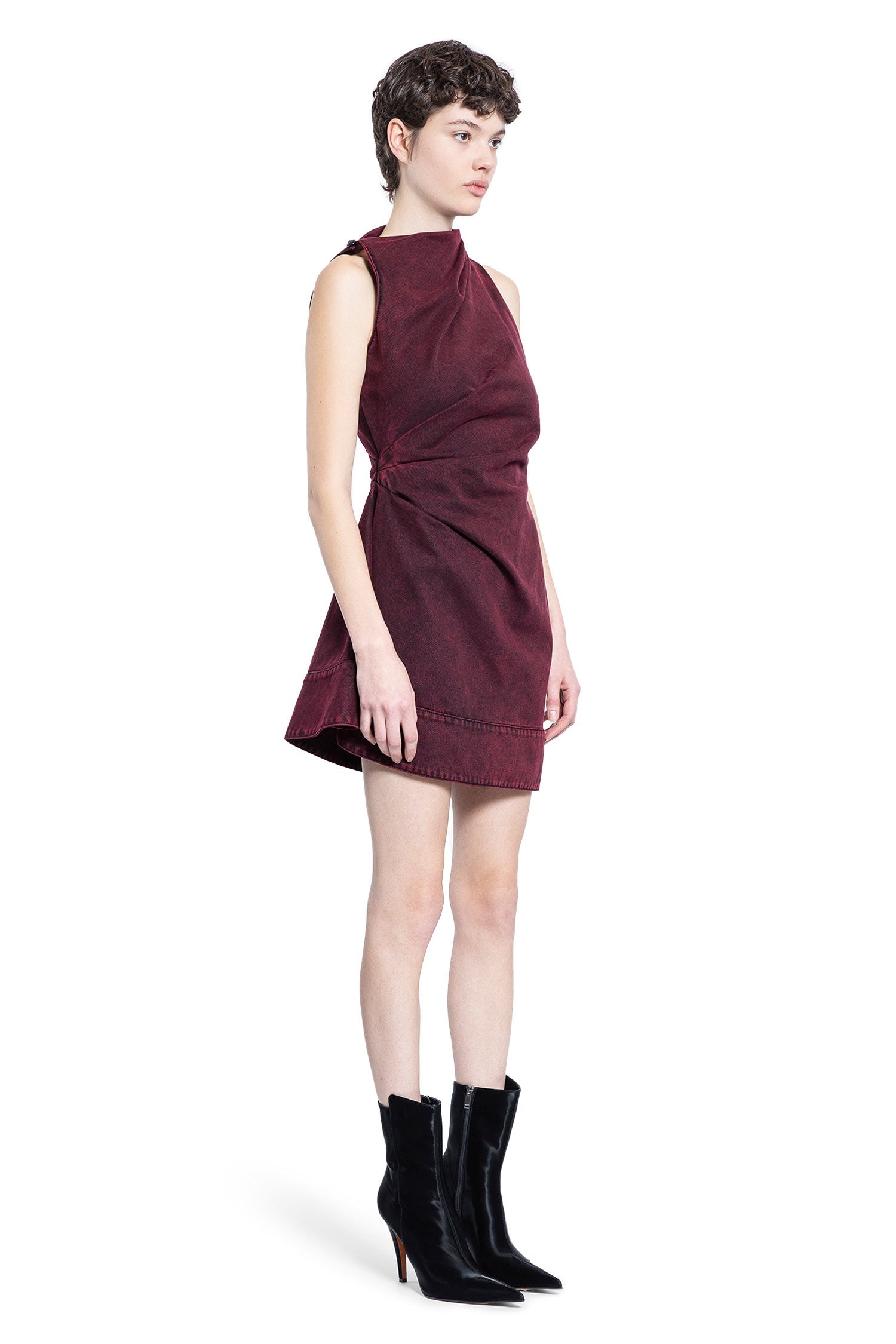 Alexander McQueen Overdyed-Denim-Mini-Dress | antonioli