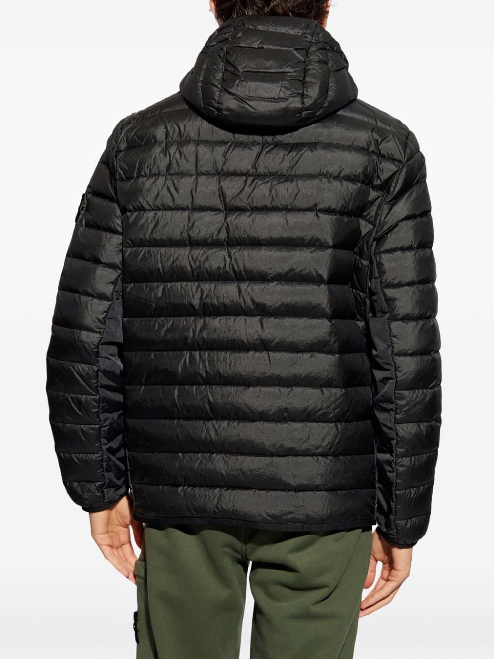 Compass-logo hooded down jacket - 4