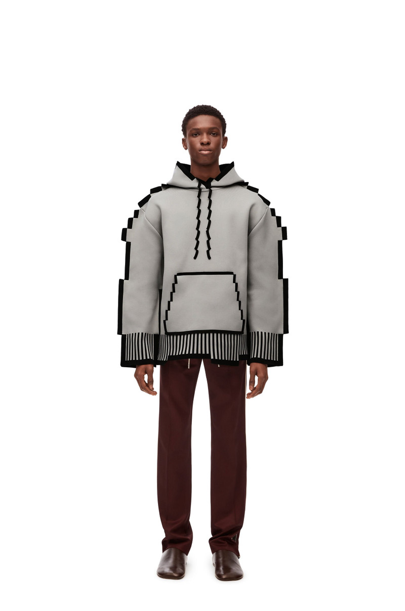 Pixelated hoodie in technical knit 1