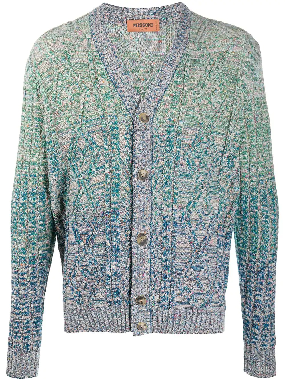 gradient wool knit cardigan - 1