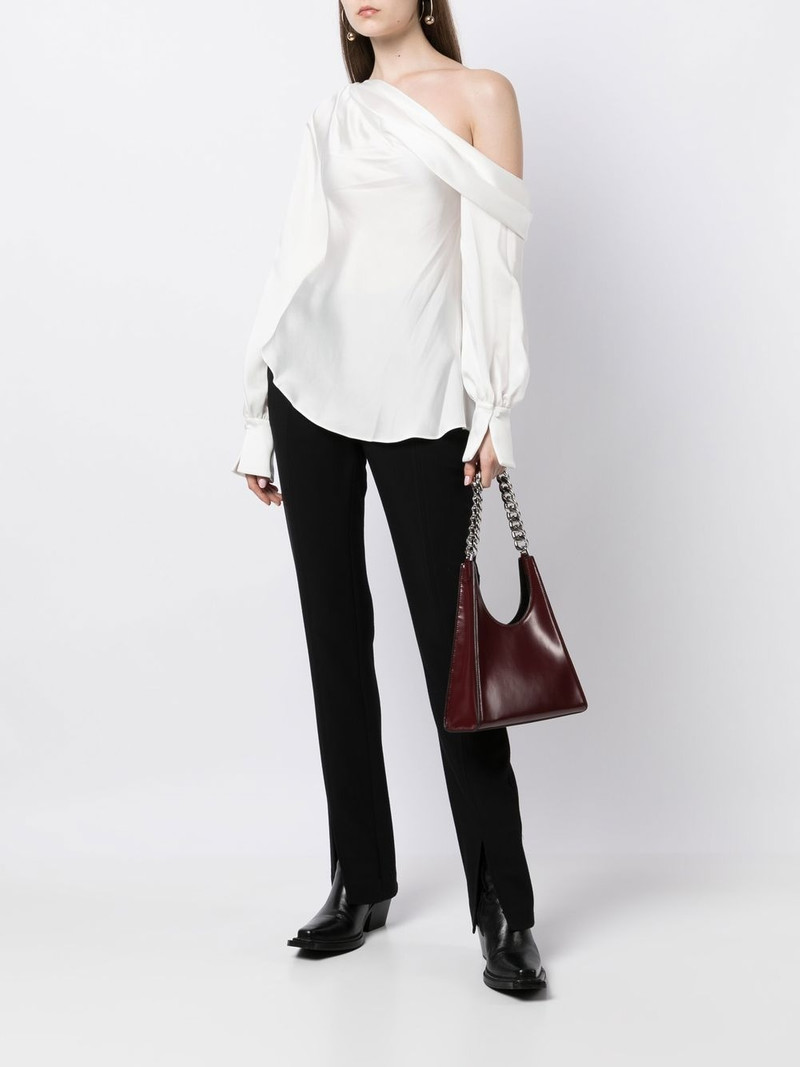 SIMKHAI Alice satin-finish one-shoulder blouse outlook