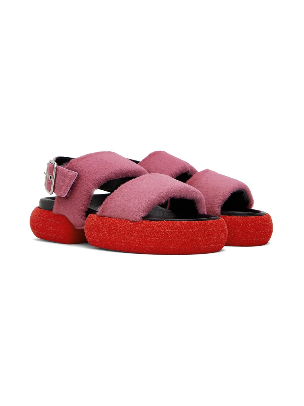 Pink Pony Hair Sandals - 4