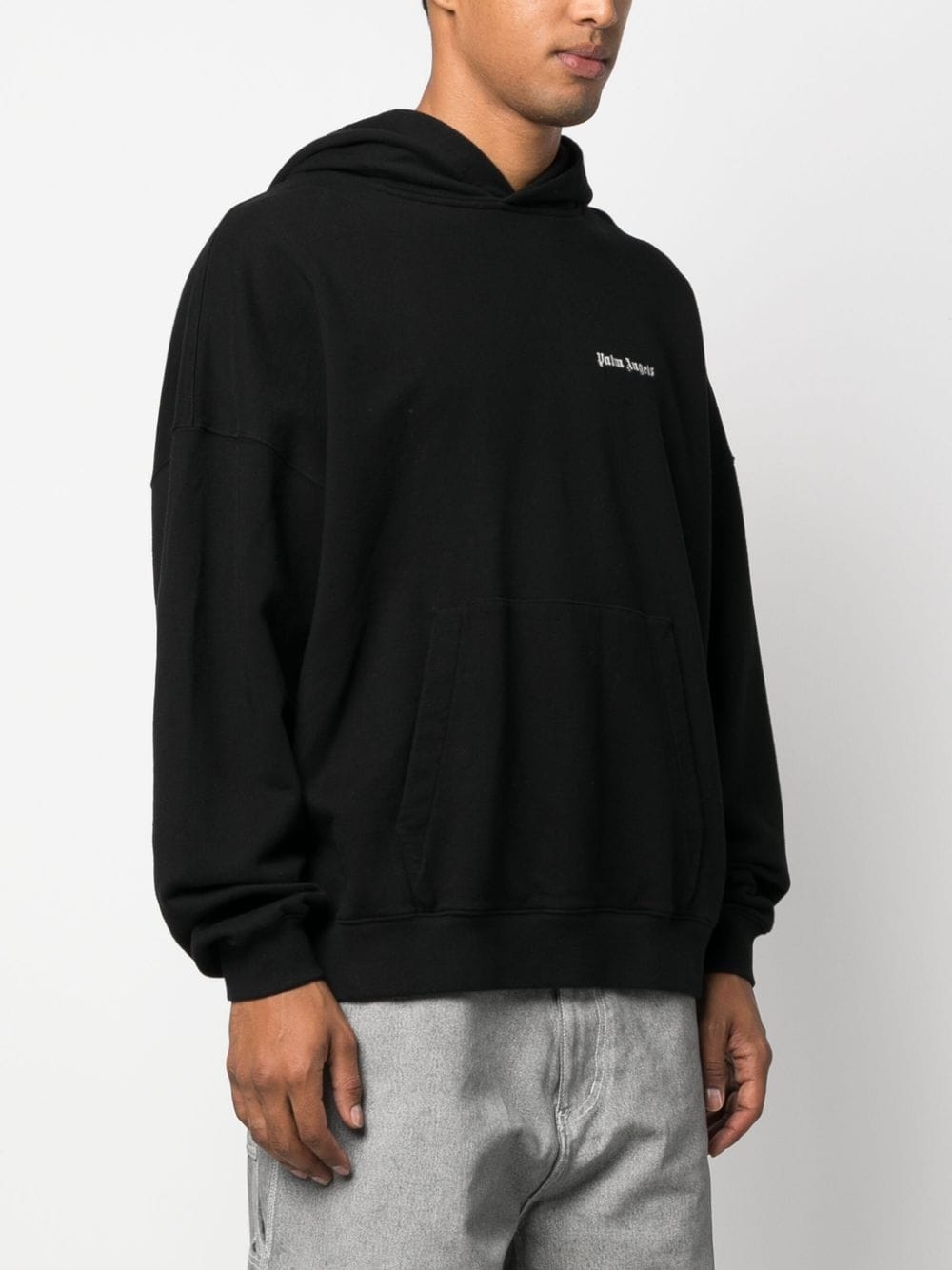 logo-embroidered cotton hoodie - 3