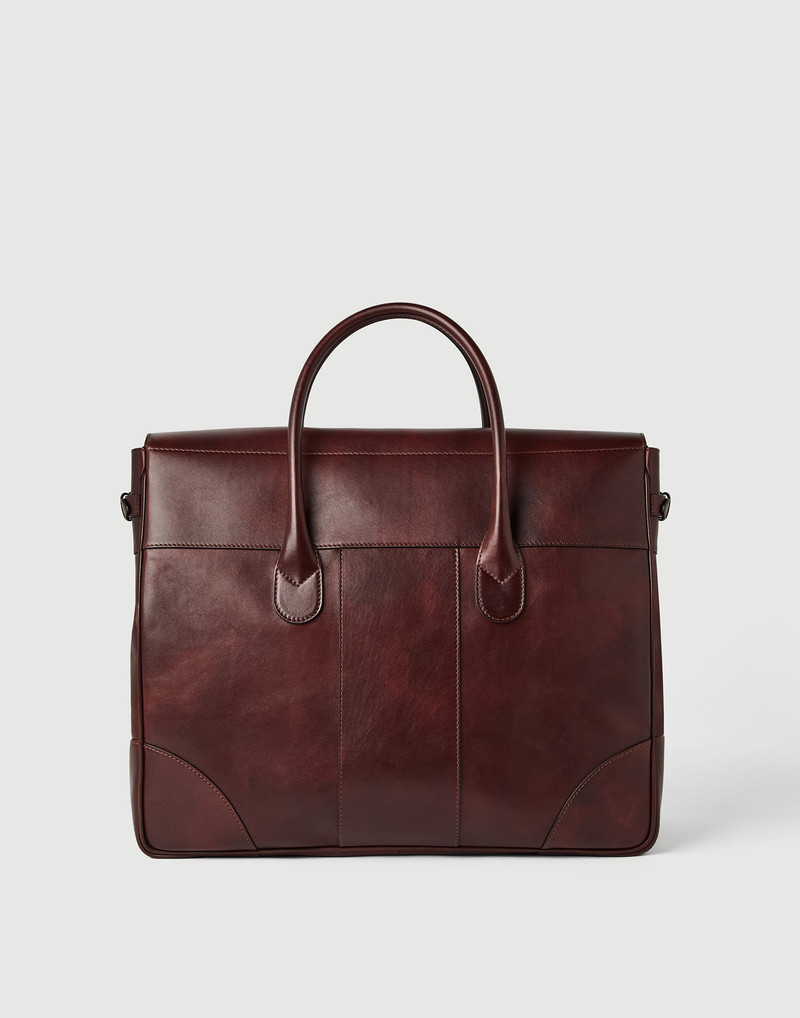 Brunello Cucinelli Calfskin Boston casual bag outlook