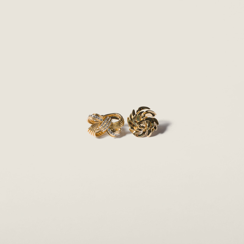 Metal earrings with crystals 1