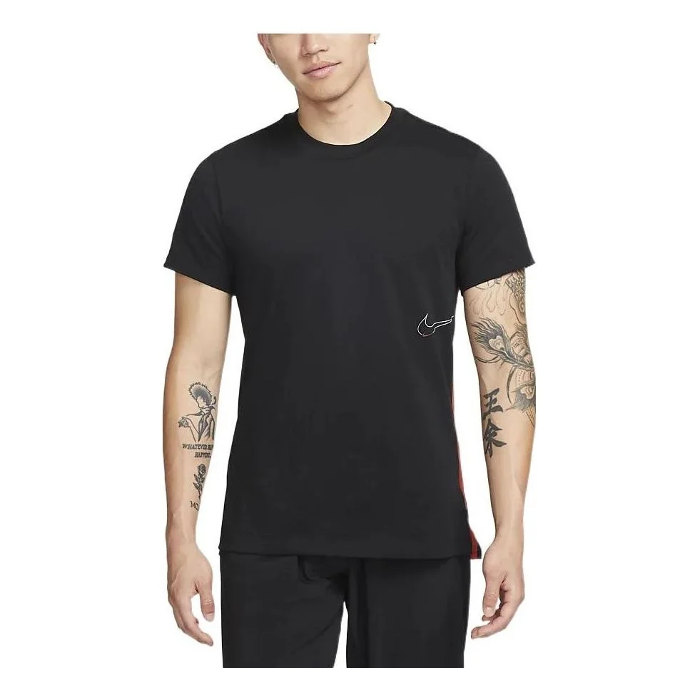 Men's Nike Dri-FIT Logo Solid Color Training Sports Short Sleeve Black T-Shirt DM6669-010 - 1