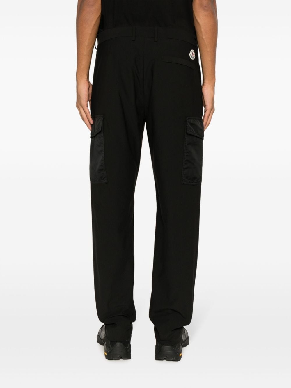 logo-patch jersey cargo trousers - 4