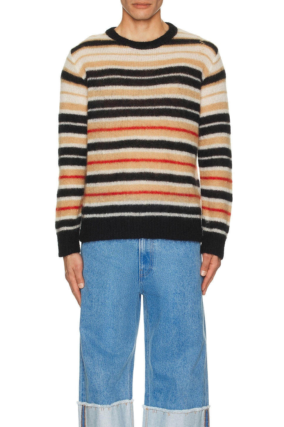 Round Neck Striped Sweater - 3
