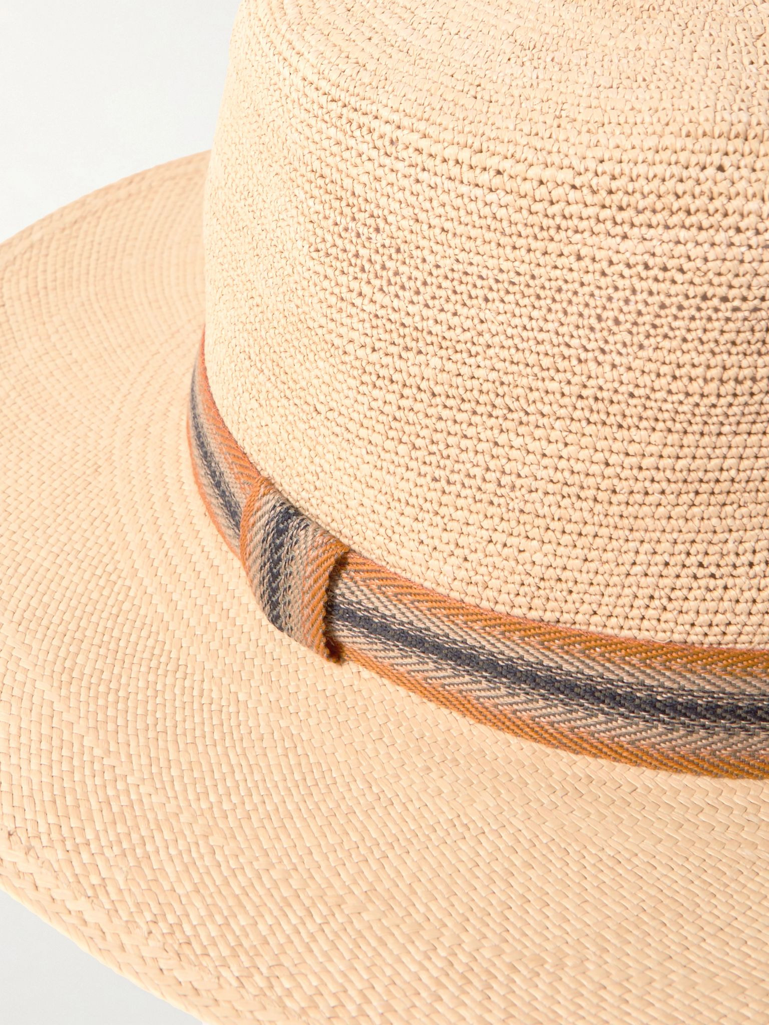 Naoki Webbing-Trimmed Straw Hat Beige - 4