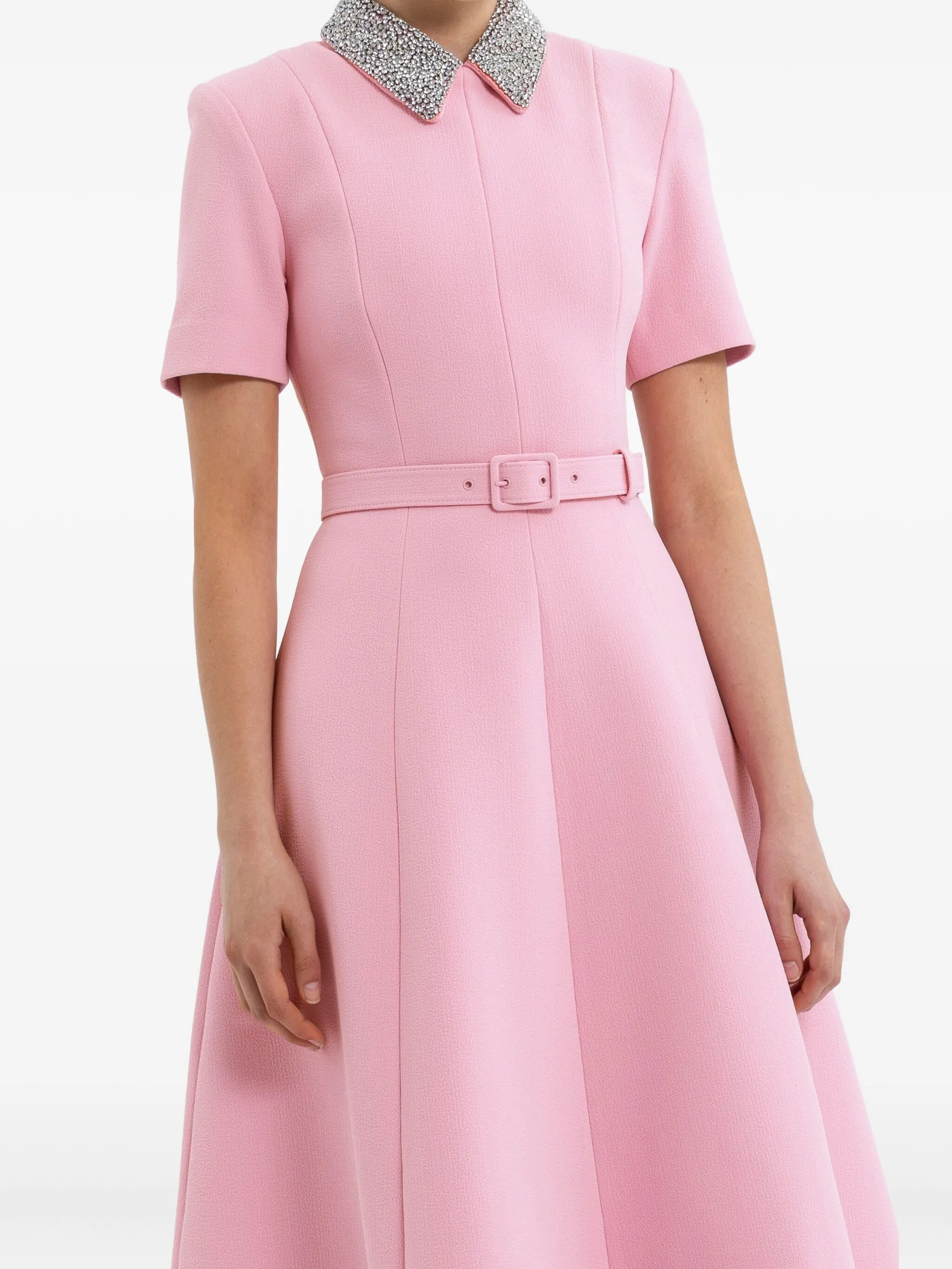 Rebecca Vallance Embellished-collar Belted Dress - 4