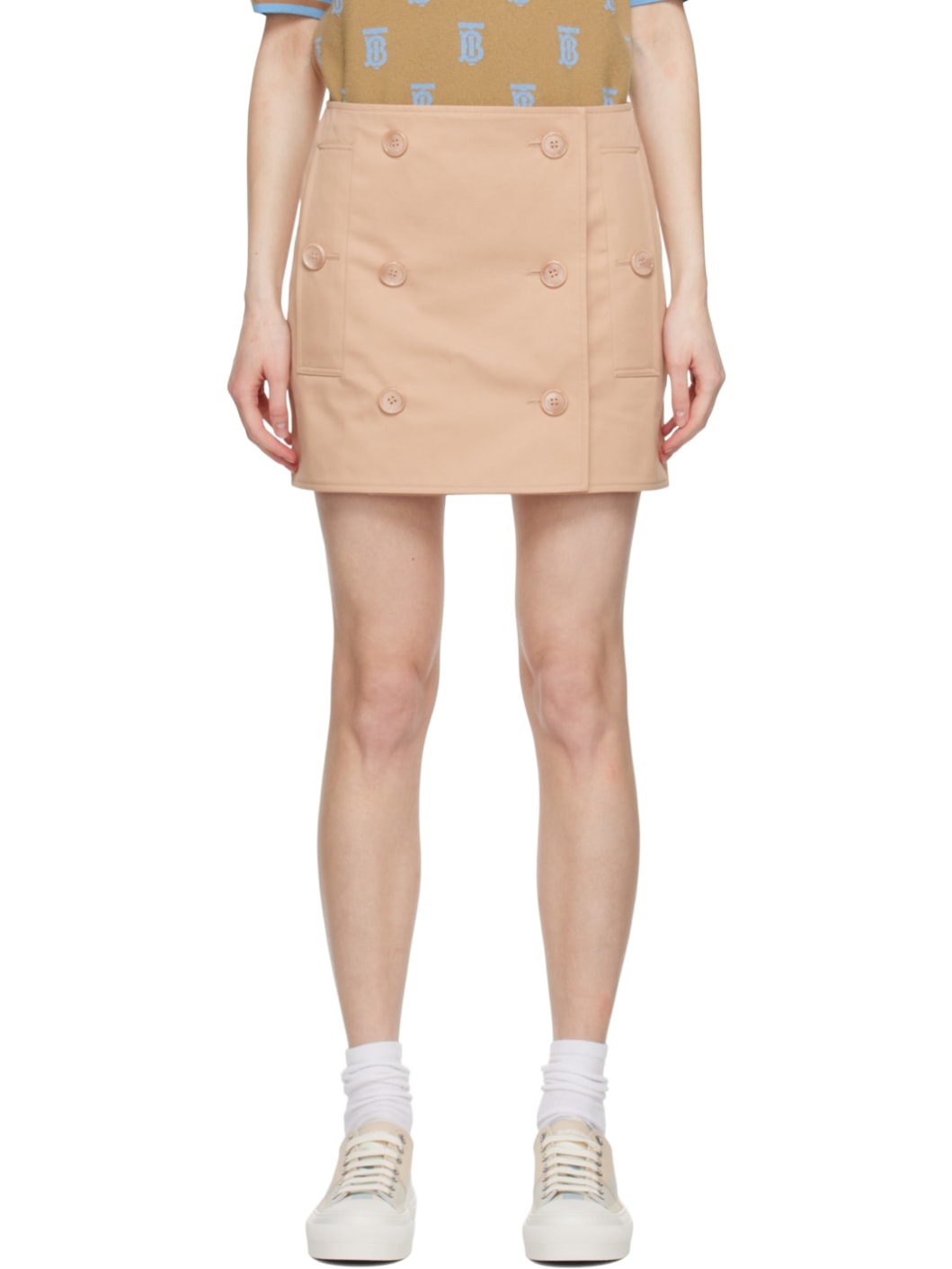Beige Trench Miniskirt - 1